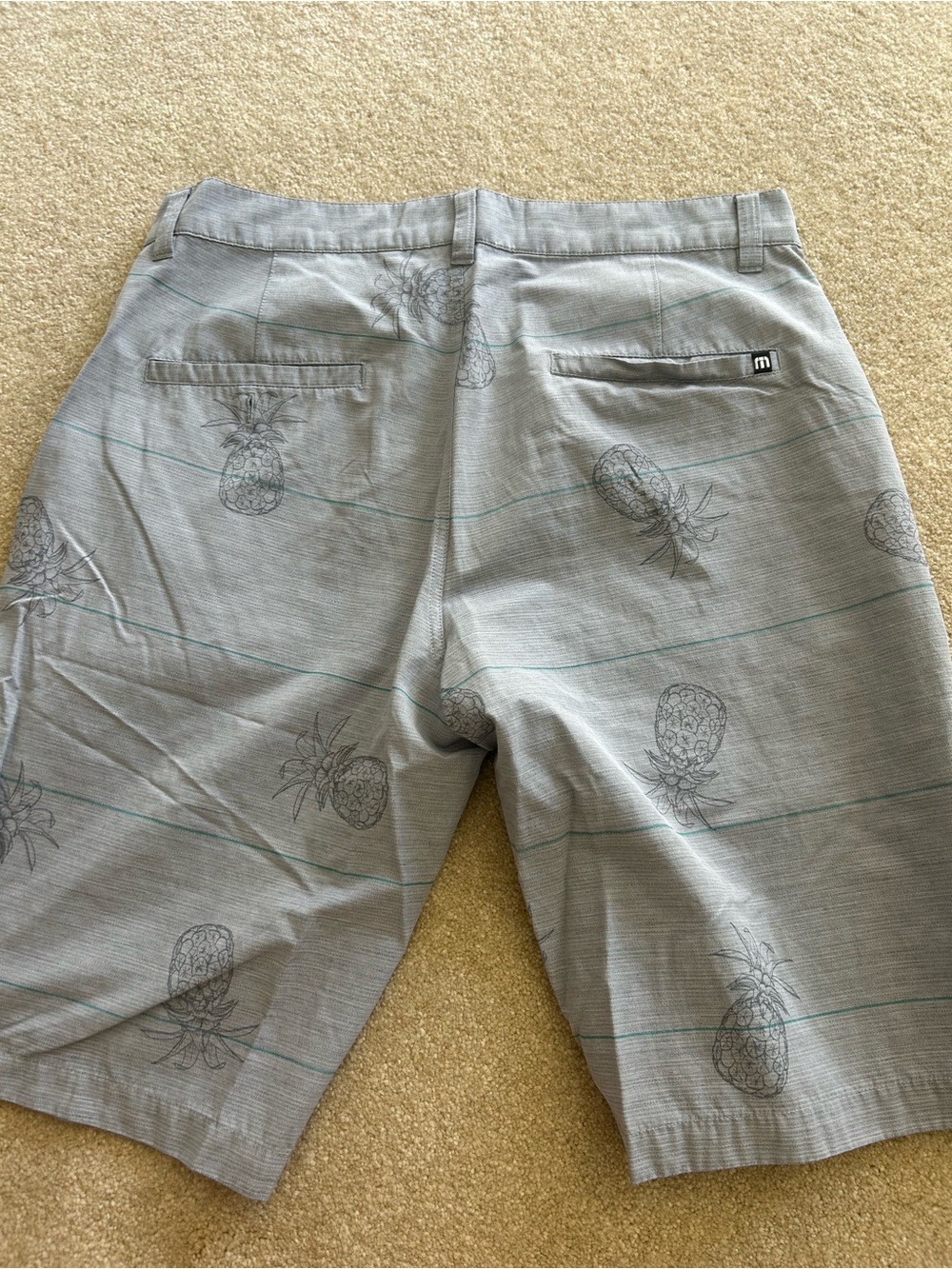 Travis Mathew Gray Pineapple-Print Men's Shorts